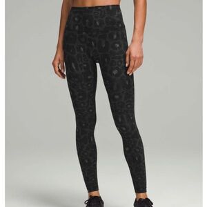 Lululemon Align High-Rise Pant 28" Spray Leopard Black Multi sz 10